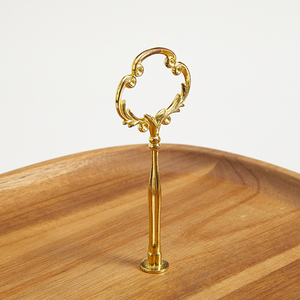 Luxury Gold Metal Cake Stand Embossed Round Wedding Cake <b>Riser</b> Wholesale Vintage Cupcake Display Platter For Party Events Stand - Product Image 2