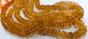 Perles de citrine jaune naturelle, facettées, coupe allemande, 9-12 mm, brin de 8 pouces - Product Image 3
