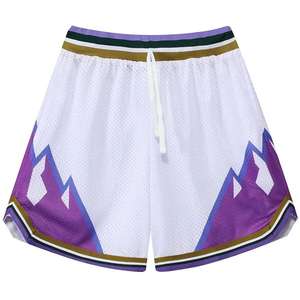 Pantalones Cortos de Baloncesto Sublimados Personalizados para Hombre, de Secado Rápido, Tejido de Malla, Pierna Ancha, con Logotipo de Equipo Personalizado - Product Image 1