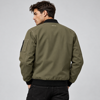 Blouson bomber coupe-vent pour homme, col rond, fermeture éclair, coupe classique, décontracté, automne