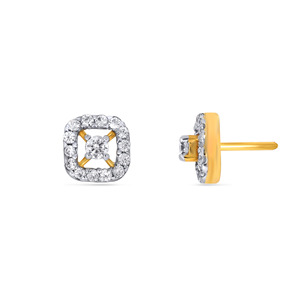 Boucles d'oreilles clous en or jaune 18 carats avec diamants ronds taille brillant cultivés en laboratoire, bijoux élégants de créateur pour femmes - Product Image 3