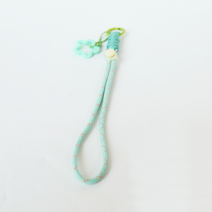 Dragonne de téléphone tressée artisanale en paracorde, cordon de poignet anti-chute pour smartphone, porte-clés avec pendentif étoile, articles cadeaux couleur menthe - Product Image 1