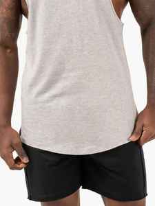 Camiseta sin Mangas Gris para Hombre, Cuello Redondo, 100% Algodón, Tejido Casual, Color Sólido, Ropa Deportiva - Product Image 4