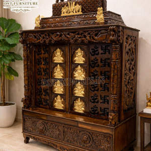 Templo de Madera Tallada Estilo Hindú Clásico del Sur de la India, Hecho a Medida con Madera de Teca, Pooja Mandir, Shikhara, para el Hogar - Product Image 6