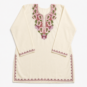 Kurti Kashmiri color marfil con bordado floral Sozni, compre directamente del proveedor - Product Image 2