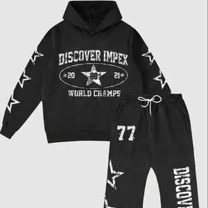 Conjunto Deportivo de Dos Piezas Discover-Impex 2026, Sudadera con Capucha y Pantalones Estampados de Alta Calidad, Ropa Urbana Informal a la Moda - Product Image 1