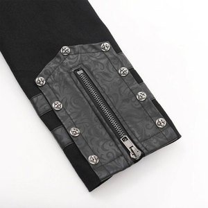 เสื้อโค้ทผู้ชายแฟชั่นสีดำสไตล์โกธิคพังก์ทรงเข้ารูป  แบบไม่สมมาตร ขายส่ง แจ็คเก็ตยูนิฟอร์ม ขายดี - Product Image 6