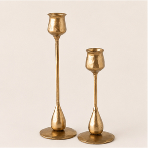 Porte-bougies coniques en fer forgé à la main Tulip, finition laiton antique, pour décoration intérieure moderne, vente directe usine OEM/ODM - Product Image 3