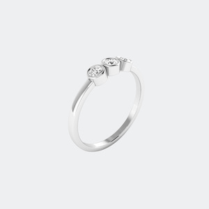 0.20CTW Three <b>Stone</b> Bezel Set Diamond Band - Product Image 5