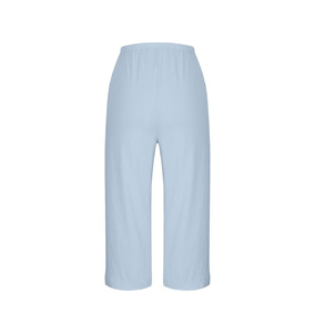 Pantalones de pijama capri para mujer, lisos, con cintura elástica, cómodos, de pierna ancha, capris holgados para descansar, ropa de dormir, pijamas personalizados al por mayor - Product Image 2