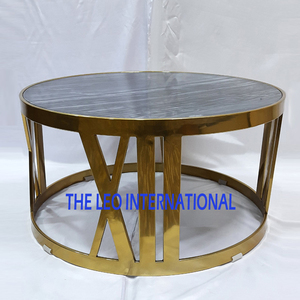 Attractive Look Unique Designer <b>Silver</b> Shiny Polished Luxurious Quality Metal Round Shape Top <b>Coffee</b> <b>Tables</b> In Lowest Price - Product Image 4