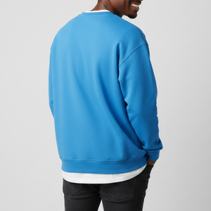 Oferta Especial: Sudaderas de Algodón 100% Suave de 350g, Bordadas y con Serigrafía, Color Azul Cielo, Cuello Redondo, Talla Grande, Personalizadas para Hombre - Product Image 4
