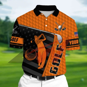 Chemises de golf à manches courtes pour l'été, vêtements de golf à séchage rapide, personnalisables, avec tissu respirant et flexible - Product Image 1