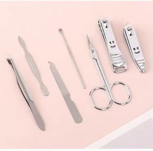 Classic 7 In 1 Stainless Steel <b>Nail</b> <b>Kit</b> With Scissors And Clippers Portable Manicure Set For Adults In Checkered Case - Product Image 2