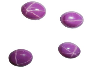 Rubis étoilé ovale 10x14 mm 7 carats, cabochon opaque poli créé en laboratoire avec effet étoile à 6 branches pour la fabrication de bijoux - Product Image 1