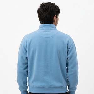 Sweat-shirt personnalisé pour homme à col montant zippé, en molleton brossé, coupe décontractée, style streetwear moderne - Product Image 3