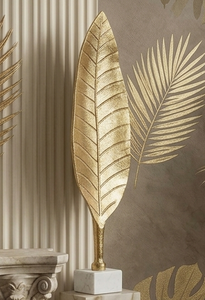 Objet décoratif élégant en forme de feuille, moderne et luxueux, en aluminium, pour la maison, design unique pour table, idéal pour mariage, produit très vendu - Product Image 3