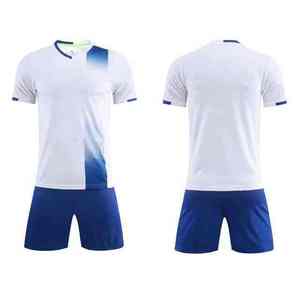 Ensemble de maillots de football pour hommes, col en V, manches courtes, dégradé orange marine, respirant, coupe athlétique, toutes saisons, 100% polyester - Product Image 2
