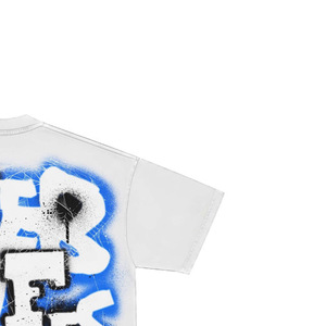 Camiseta Urbana Extra Grande Personalizada para Hombre, Blanca, Manga Corta, Estampada, de Algodón, Cuello Redondo, con Logotipo en la Espalda - Product Image 4