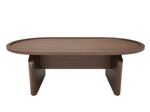 Mesa de Centro Moderna Minimalista de Madera con Forma Ovalada, Patas Plegables Resistentes, Madera Maciza para Sala de Estar, Oficina u Hogar - Product Image 3