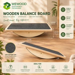 กระดานทรงตัวไม้ WEWOOD พร้อมพื้นผิวกันลื่น ทนทานและเป็นมิตรกับสิ่งแวดล้อม สำหรับการฝึกออกกำลังกายและปรับปรุงท่าทาง - Product Image 1
