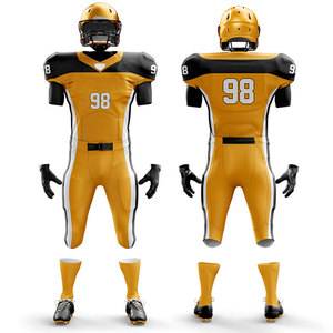 Men's <b>Compression</b> Football Set Short Sleeve Jersey Padded Short Sublimation Custom Digital Printing Sportswear Uniform OEM - Product Image 1