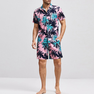 Ensemble deux pièces d'été haut de gamme pour homme : chemise hawaïenne imprimée et short – Vente en gros fabricant - Product Image 5