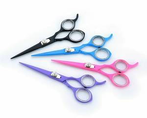 Ciseaux de coiffure professionnels Morje, lame en acier inoxydable, pointe fine, longueur moyenne, manche en acier inoxydable, droit - Product Image 1