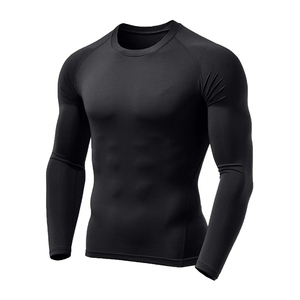 Chemises de compression légères pour hommes, design personnalisé, manches longues, vêtements de sport respirants et de couleur unie - Product Image 3