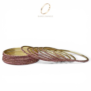 Juego de Brazaletes de Acero Inoxidable Rosa con Baño de Oro Brillante, de Moda, con Cristales de Primera Calidad, para Bodas, Venta al Por Mayor para Mujeres - Product Image 3
