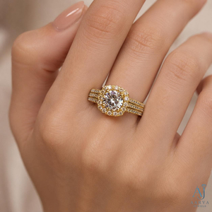 Vintage <b>Oval</b> <b>Moissanite</b> <b>Engagement</b> <b>Ring</b> Halo Bridal Wedding Band Pave Setting Platinum Plated Silver Trendy Women's Jewelry - Product Image 3