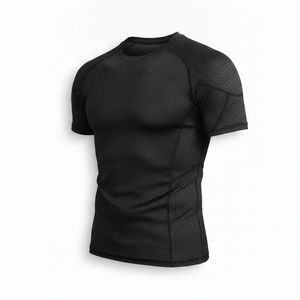 Camiseta de compresión lisa al por mayor, de secado rápido, uniformes de gimnasio y fitness, camisetas deportivas de compresión personalizadas para hombre - Product Image 1
