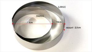 Stainless Steel English Muffin <b>Ring</b> 2 Sizes (Small 7.5cm/Large 10cm) Reusable Handmade Oven/Dishwasher/Freezer Safe Korea Made - Product Image 5