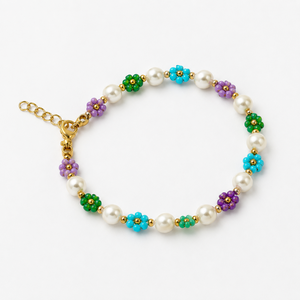 Handmade Miyuki Seed Beads Flower Pearl <b>Bracelet</b> Women Girls Colorful Daisy Adjustable <b>Boho</b> Trendy Party Summer Fashion Jewelry - Product Image 3