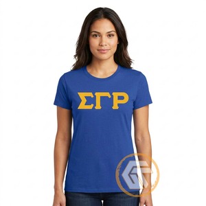 Vente en gros GREEK TREASURES Sigma Gamma Rho Sorority T-shirt décontracté d'été pour femme 100% coton écologique respirant anti-UV séchage rapide - Product Image 1