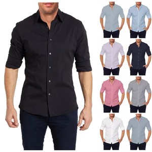 เสื้อเชิ้ตผู้ชายแขนยาวคอปกพับได้ สีพื้น ผ้าป๊อปลิน คุณภาพสูง สไตล์ลำลอง ขายดี สำหรับฤดูร้อน ขายส่ง ODM - Product Image 6