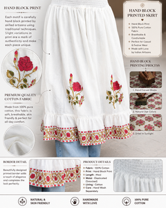 Heritage <b>White</b> Garment Women Vintage Rose Print Tiered <b>Maxi</b> Bottom Smocked High Waistband Gathered Ruffle Layered Outwear - Product Image 5