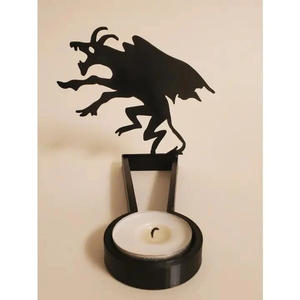 Support de bougie chauffe-plat en métal fer forgé, motif sorcière montant sur une balai, couleur noire, pour décorations d'Halloween à la maison - Product Image 4