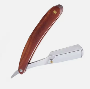 Navaja de Afeitar Profesional de Acero Inoxidable con Mango de Madera, Afeitadora Manual para Barba, Personalizable para Hombres - Product Image 3