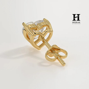 Pendientes de Oro Amarillo de 18K con Moissanita Corte Corazón 1-2ct VVS1, Pendientes de Diamante de Laboratorio en Forma de Corazón para Mujer, Plata S925, Alta Joyería - Product Image 5