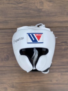 Casque de boxe orange en cuir de vachette réglable pour adultes, équipement de protection unisexe, casque de sport - Product Image 2