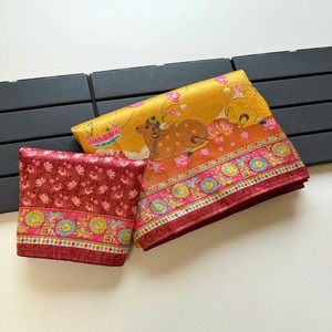 VASTRA COTTAGE Saree de Seda Suave con Jacquard Jari en Toda la Prenda y Estampado Digital Kalamkari, Saree de Diseño con Blusa con Ribete Doori - Product Image 3