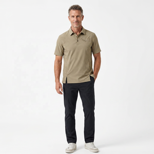 Polo à manches courtes pour homme, couleur unie, logo brodé, vêtement décontracté, tissu respirant, coupe classique - Product Image 3