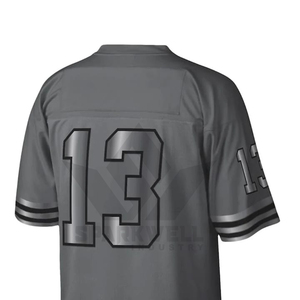 Maillot de football américain gris pour homme, numéro 13, col en V, manches courtes, impression sublimée, tissu polyester respirant - Product Image 5