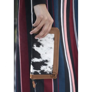 LW High Quality Handmade Cowhide Leather Women's Stylish Clutch Hair on Purse <b>Wallet</b> - Product Image 5