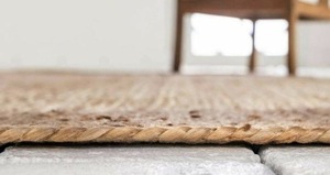 Tapis en jute naturel tissé à la main, tapis tressé écologique à tissage épais pour salon et décoration intérieure - Product Image 5