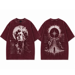 T-shirts Streetwear Anime Hip Hop en Coton Lourd Jersey Doux au Toucher avec Logo Frontal Ample et Transfert Thermique – Fabricant OEM - Product Image 3