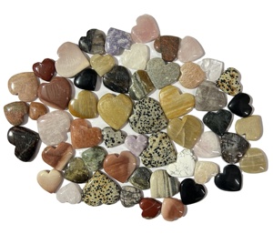 อัญมณีแกะสลักรูปหัวใจธรรมชาติคุณภาพ AAA อัญมณีสีผสมหลวมรักหินสำหรับใช้ในการรักษาเครื่องประดับทำหินผสมหัวใจ - Product Image 2