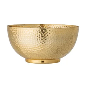 ชามเสิร์ฟโลหะขัดทองสีอ่อนตกแต่งมีรูปลักษณ์เปิดทรงกลมกว้างเพื่อการจัดเก็บของอย่างมากมาย - Product Image 2