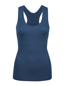 Women Ribbed Scoop Neck Sleeveless Tank <b>Top</b> Solid Color Breathable Yoga Activewear - Product Image 3